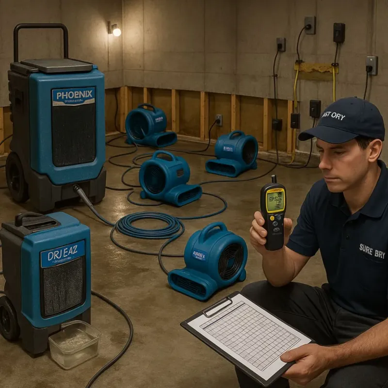 Structural Drying and Dehumidification process in Fosston, MN